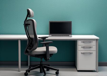 Dedicated desk with lockable storage in teal zone